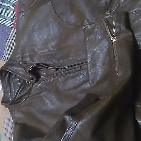 🏍️ Vintage KAWASAKI BROWN  Suupple Leather MOTORCYCLE JACKET UNISEX - Picture 8 of 16